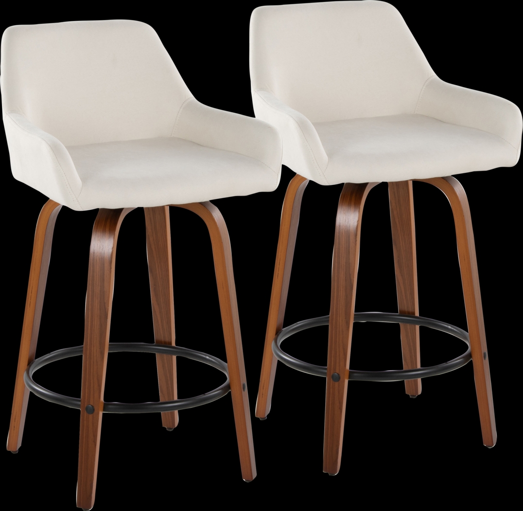 Rimcrest VI Cream Swivel Counter Height Stool, Set of 2 - Thumbnail - Image 1