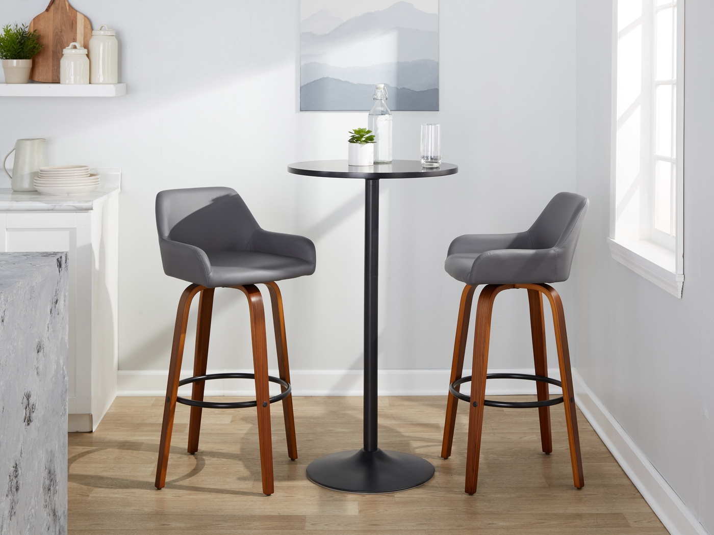 Rimcrest VI Gray Swivel Barstool, Set of 2 - Thumbnail - Image 4