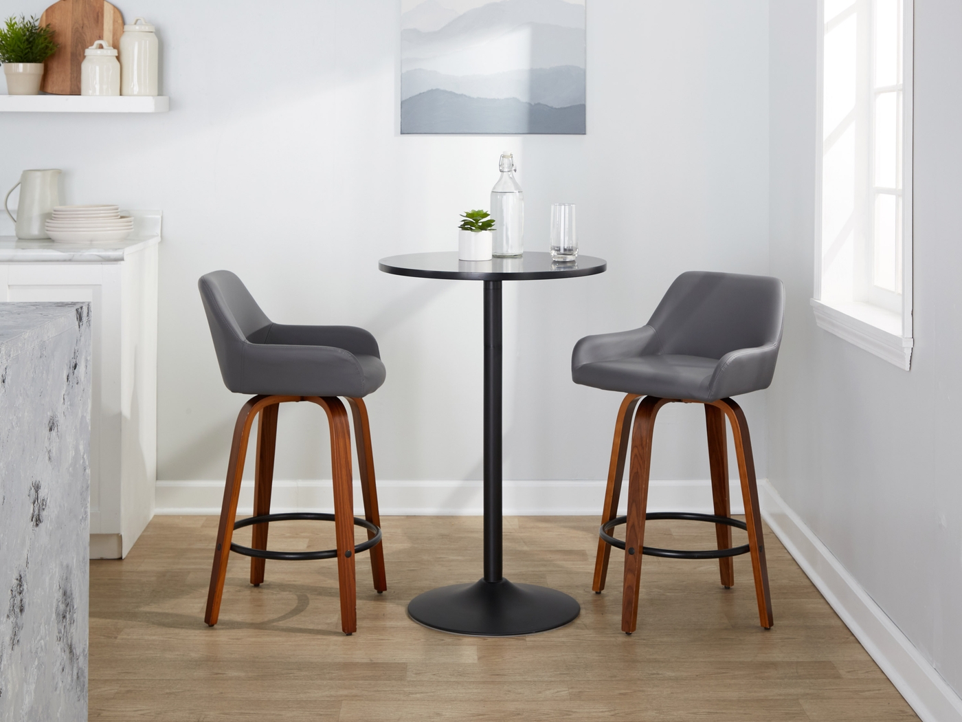 Rimcrest VI Gray Swivel Counter Height Stool, Set of 2 - Thumbnail - Image 5