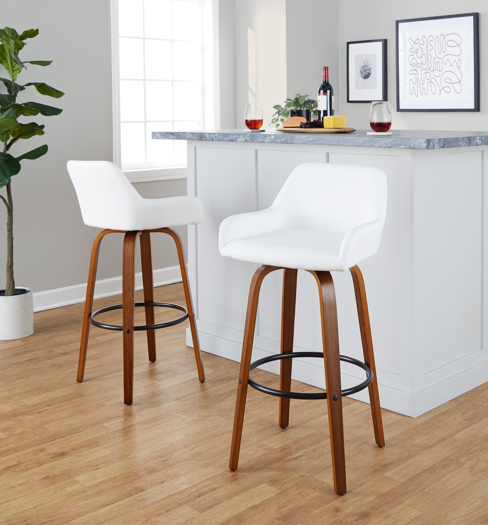 Rimcrest VI White Swivel Barstool, Set of 2 - Thumbnail - Image 2