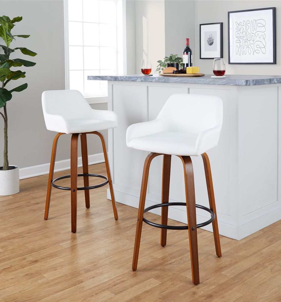 Rimcrest VI White Swivel Barstool, Set of 2 - Thumbnail - Image 3