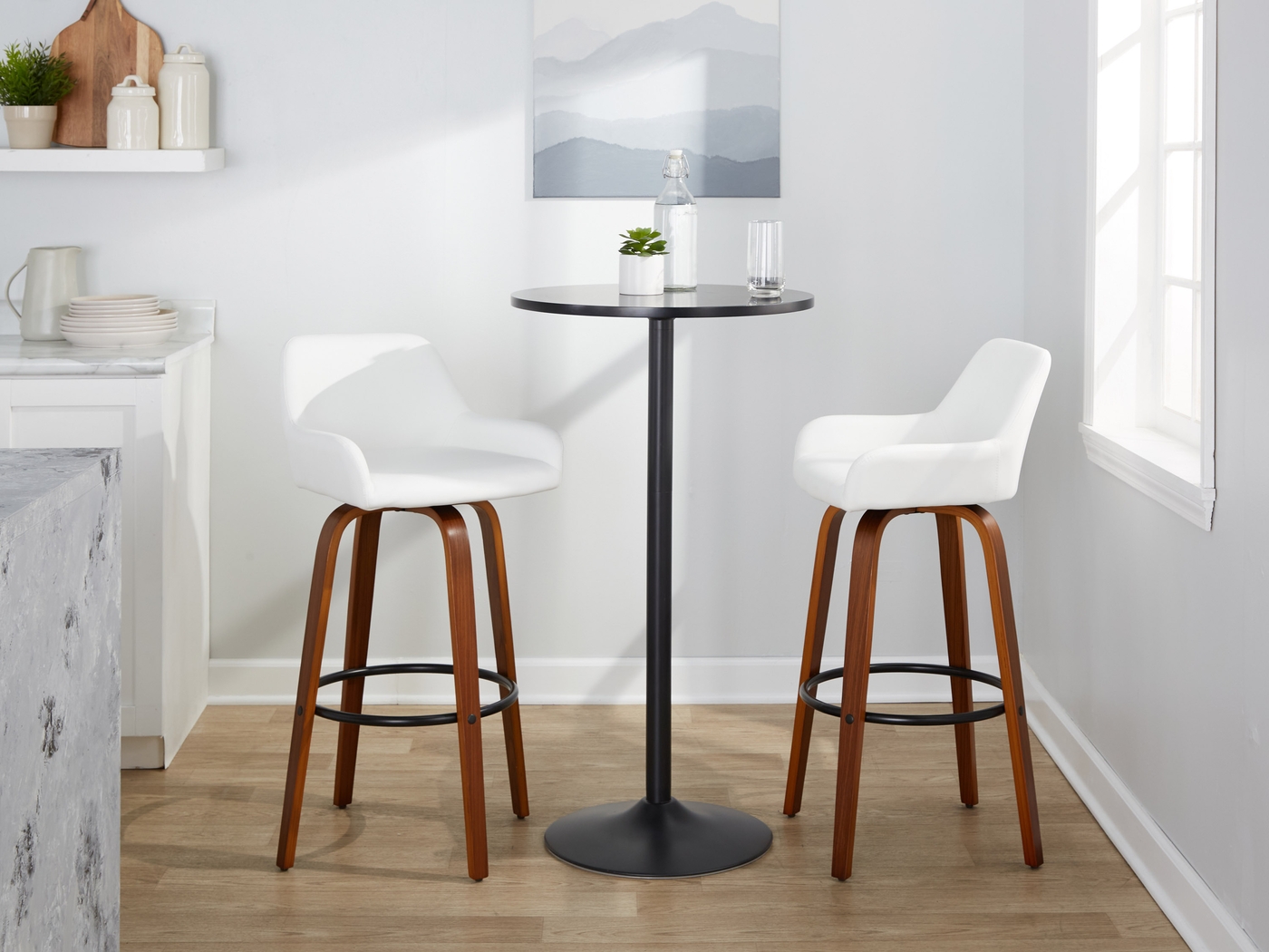 Rimcrest VI White Swivel Barstool, Set of 2 - Thumbnail - Image 4