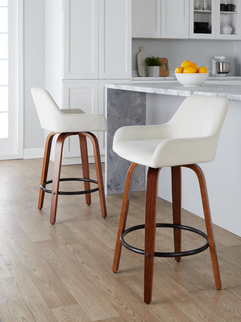 Rimcrest VI White Swivel Counter Height Stool, Set of 2 - Thumbnail - Image 2