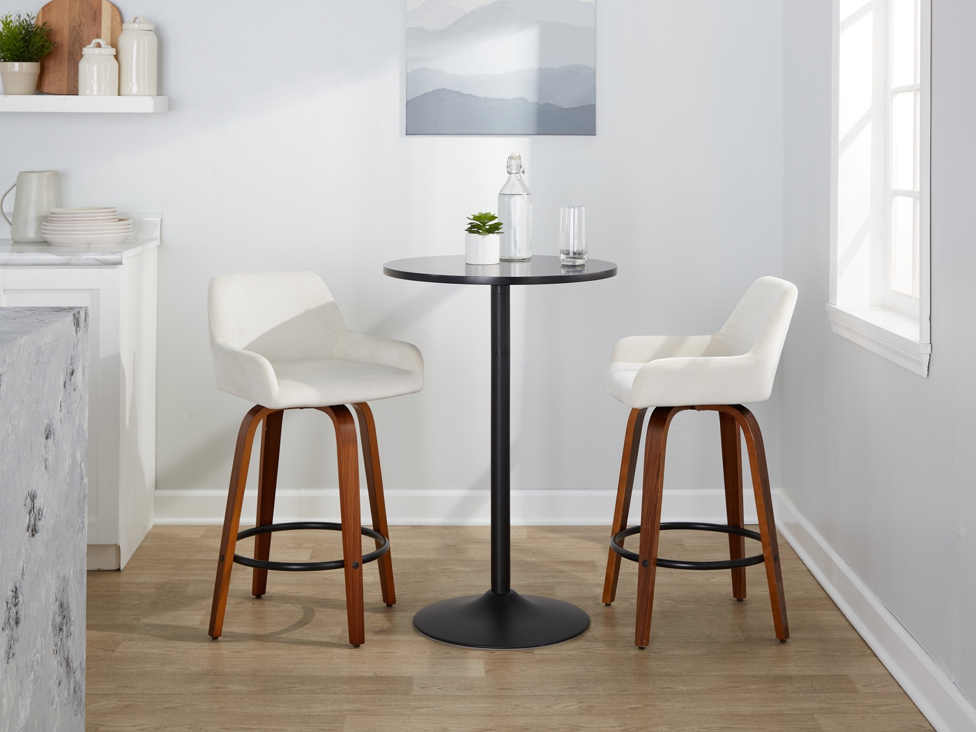 Rimcrest VI White Swivel Counter Height Stool, Set of 2 - Thumbnail - Image 4