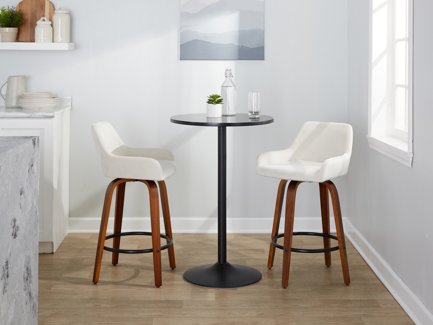 Rimcrest VI White Swivel Counter Height Stool, Set of 2 - Thumbnail - Image 5