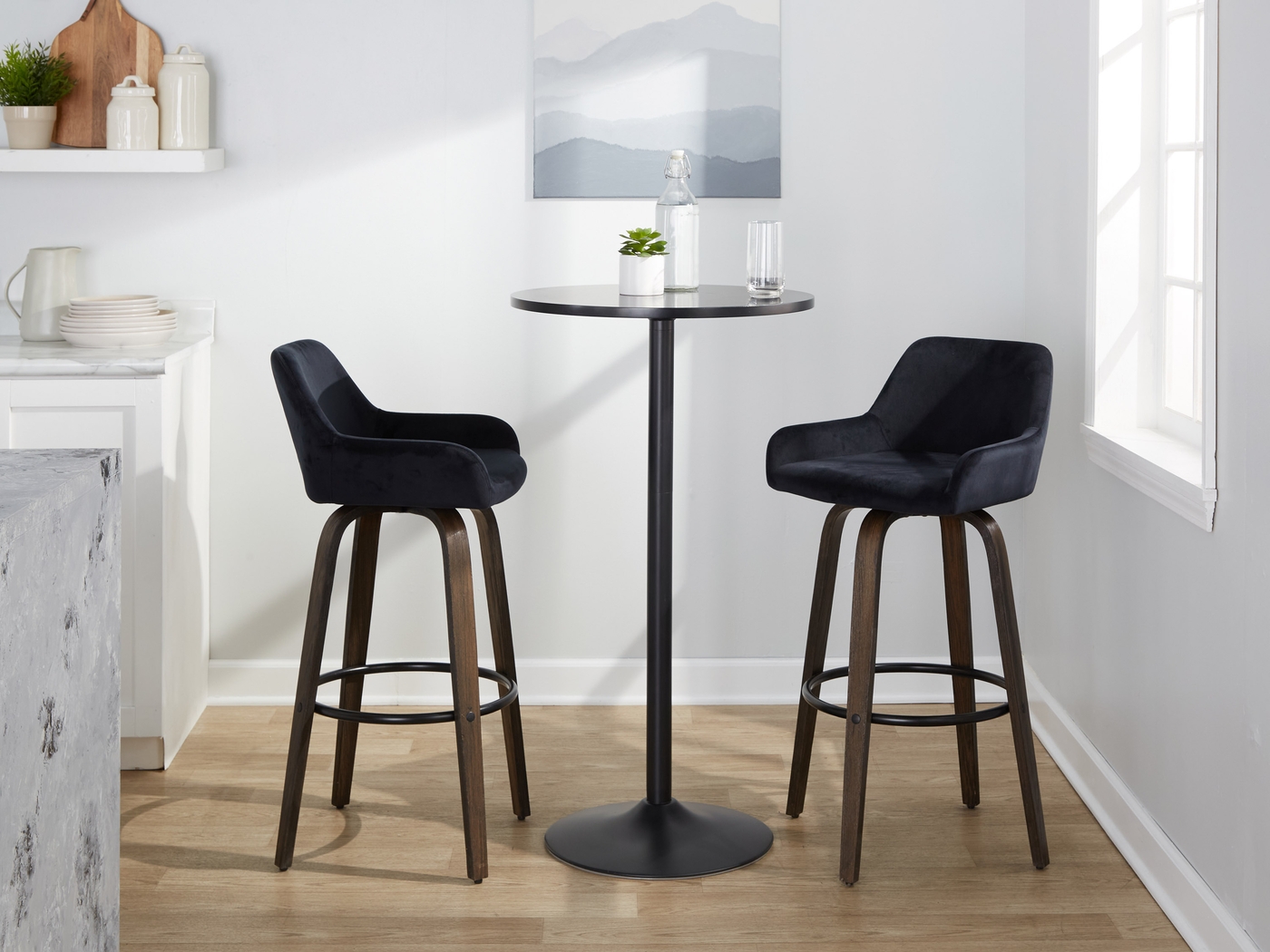 Rimcrest VII Black Swivel Barstool, Set of 2 - Thumbnail - Image 2