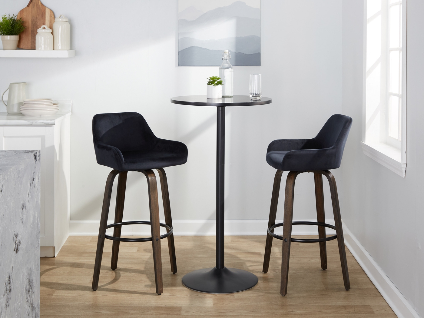 Rimcrest VII Black Swivel Barstool, Set of 2 - Thumbnail - Image 3