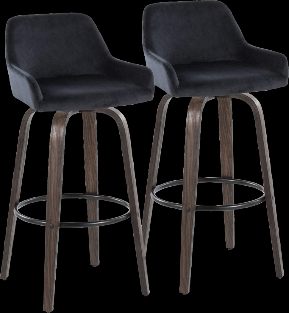 Rimcrest VII Black Swivel Barstool, Set of 2 - Thumbnail - Image 1
