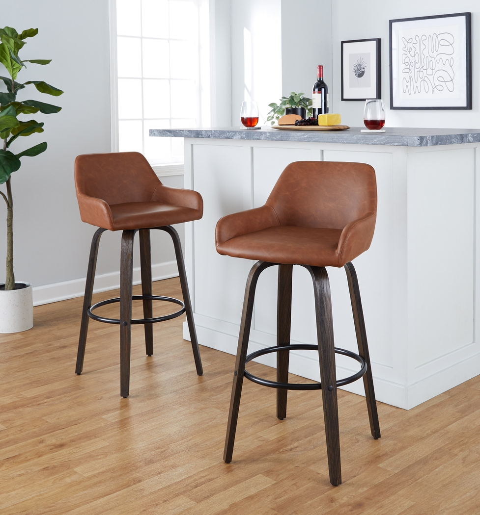 Rimcrest VII Camel Swivel Barstool, Set of 2 - Thumbnail - Image 4