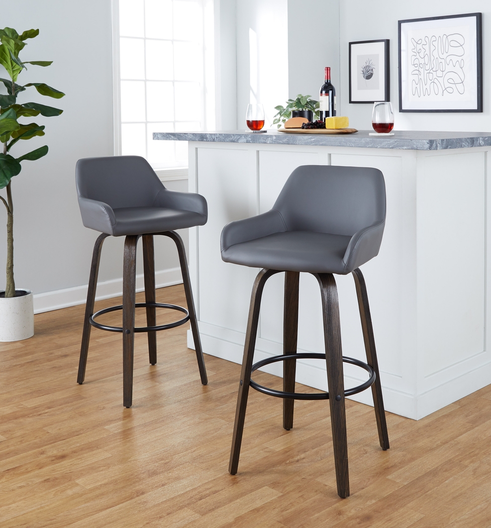 Rimcrest VII Gray Swivel Barstool, Set of 2 - Thumbnail - Image 4