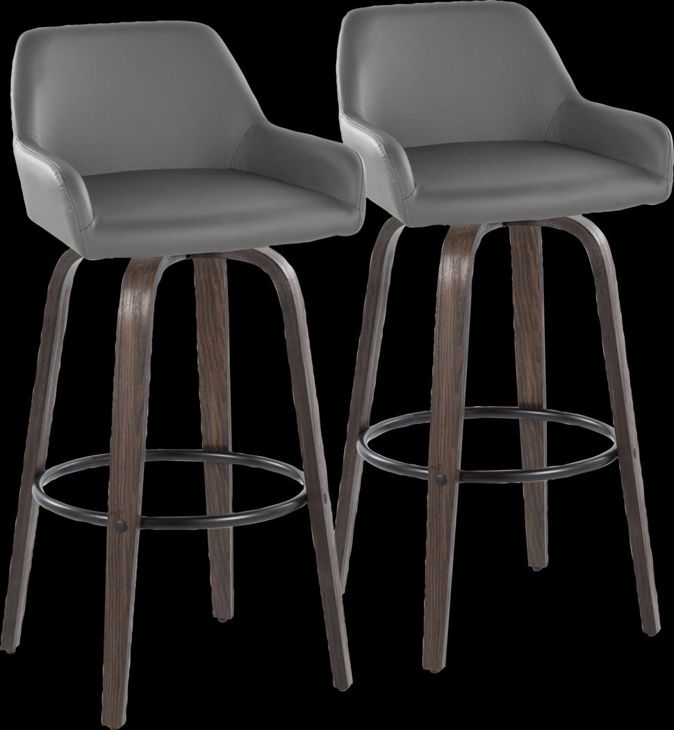 Rimcrest VII Gray Swivel Barstool, Set of 2 - Thumbnail - Image 1