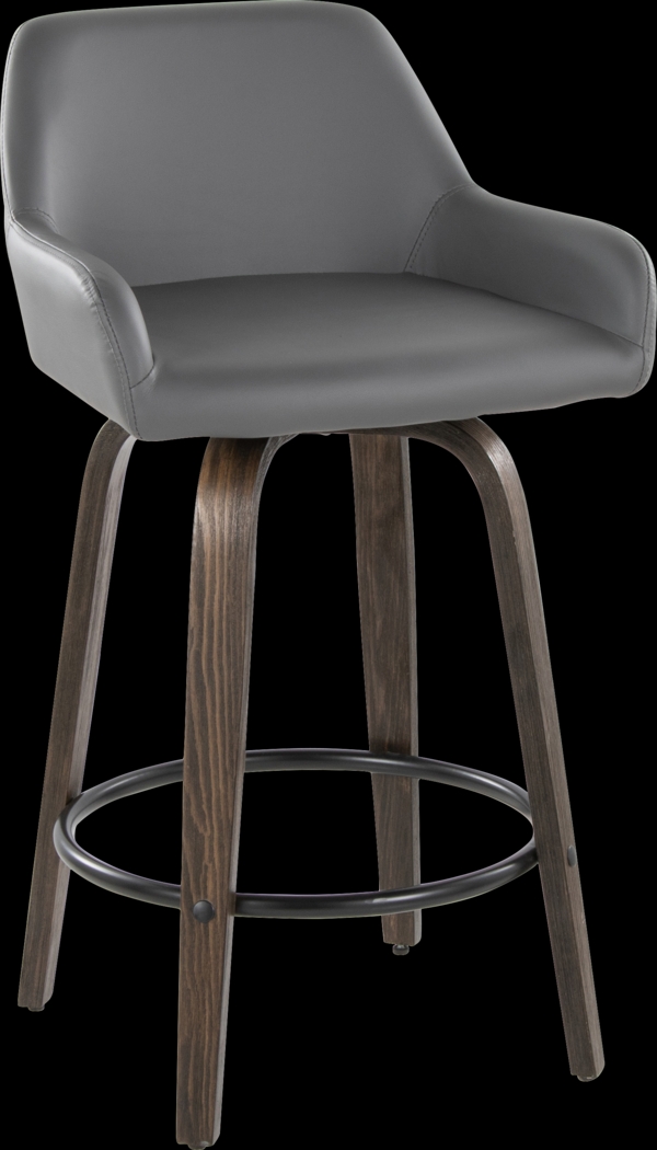 Rimcrest VII Gray Swivel Counter Height Stool, Set of 2 - Thumbnail - Image 6