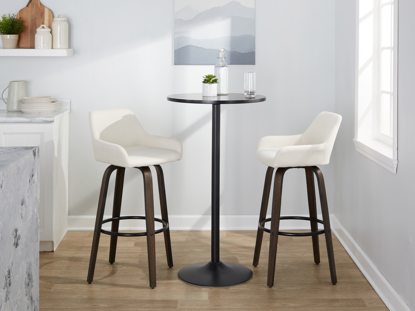 Rimcrest VII White Swivel Barstool, Set of 2 - Thumbnail - Image 3