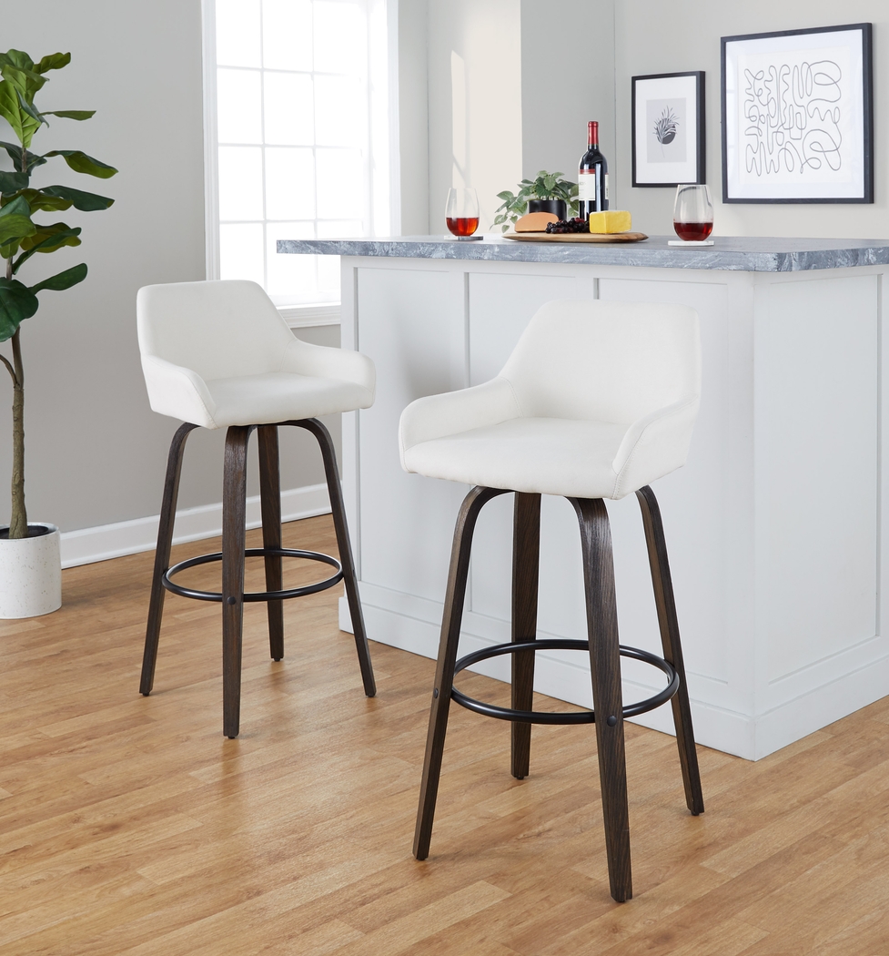 Rimcrest VII White Swivel Barstool, Set of 2 - Thumbnail - Image 4