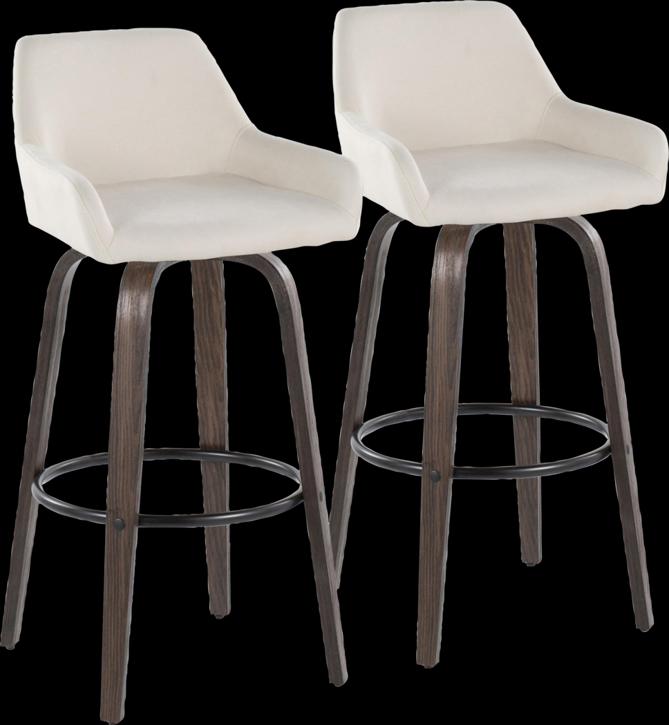 Rimcrest VII White Swivel Barstool, Set of 2 - Thumbnail - Image 1