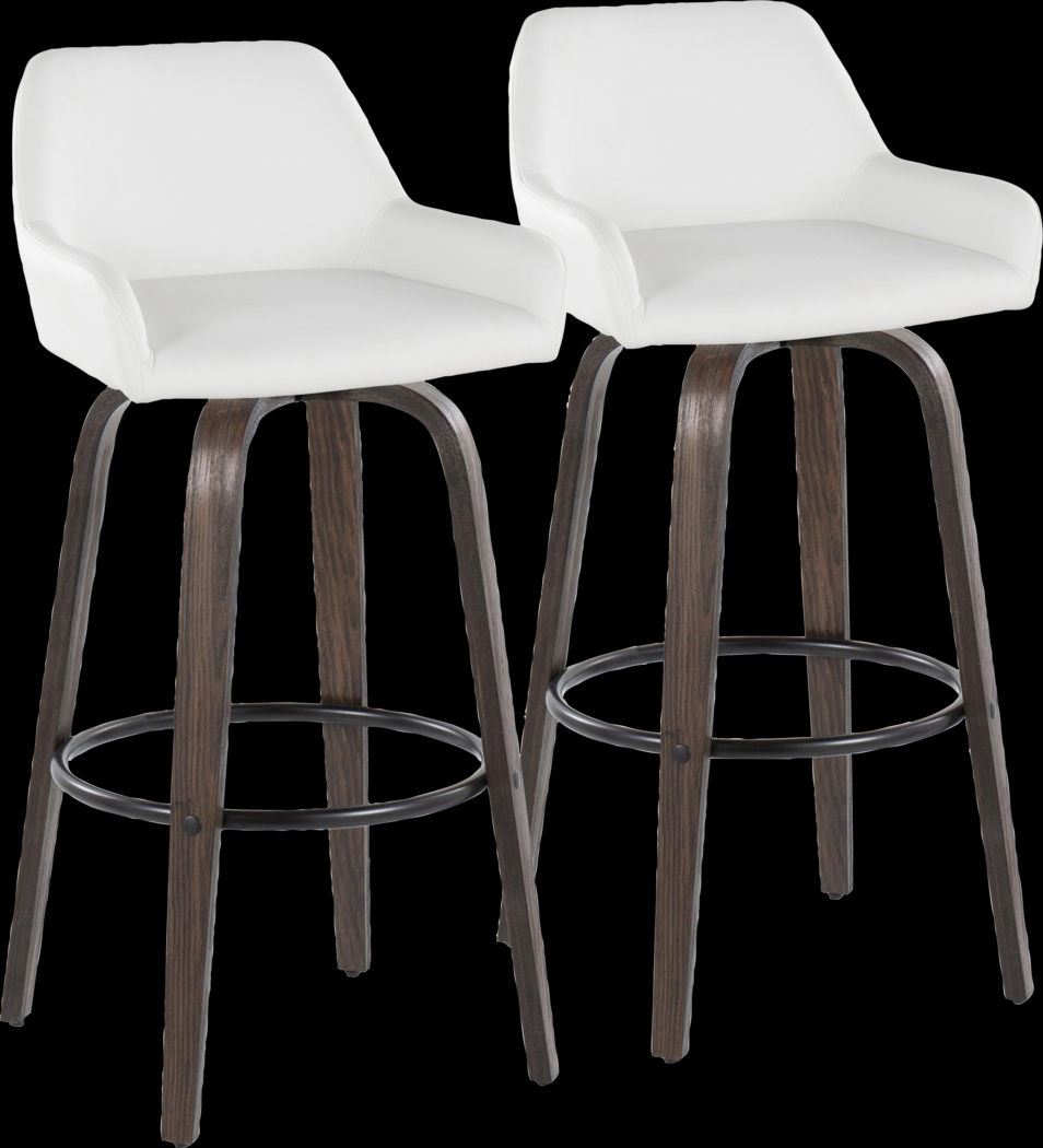 Rimcrest VII White Swivel Barstool, Set of 2 - Thumbnail - Image 1