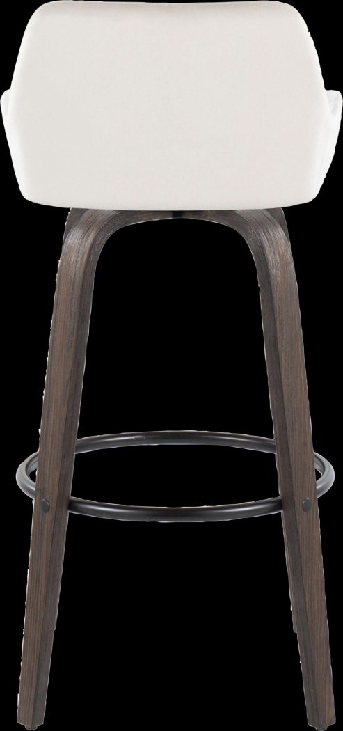 Rimcrest VII White Velvet Swivel Barstool, Set of 2 - Thumbnail - Image 9