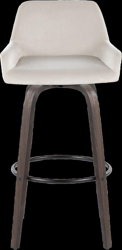 Rimcrest VII White Velvet Swivel Barstool, Set of 2 - Thumbnail - Image 10