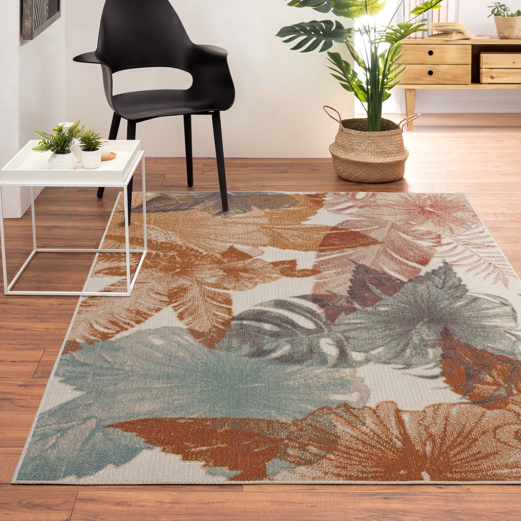 Rimdes Cream/Multi 7'9 x 9'9 Indoor/Outdoor Rug - Thumbnail - Image 2