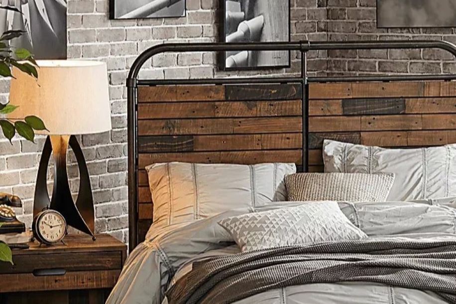 brown bed in bedroom