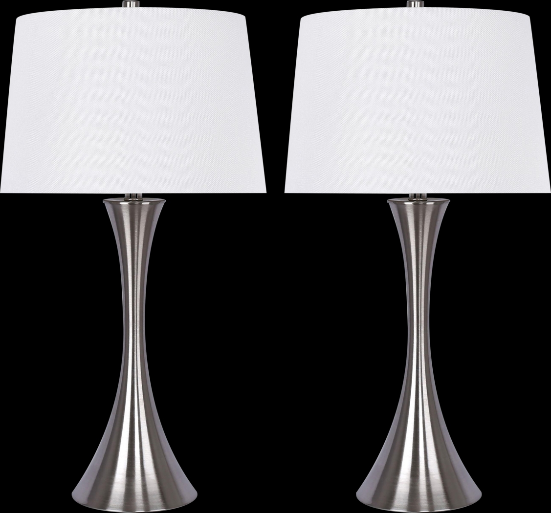 Rinna Silver Table Lamps, Set of 2 - Thumbnail - Image 1