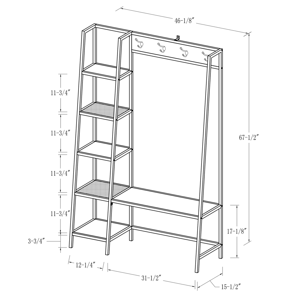 Rinwood Gray Hall Tree - Thumbnail - Image 5