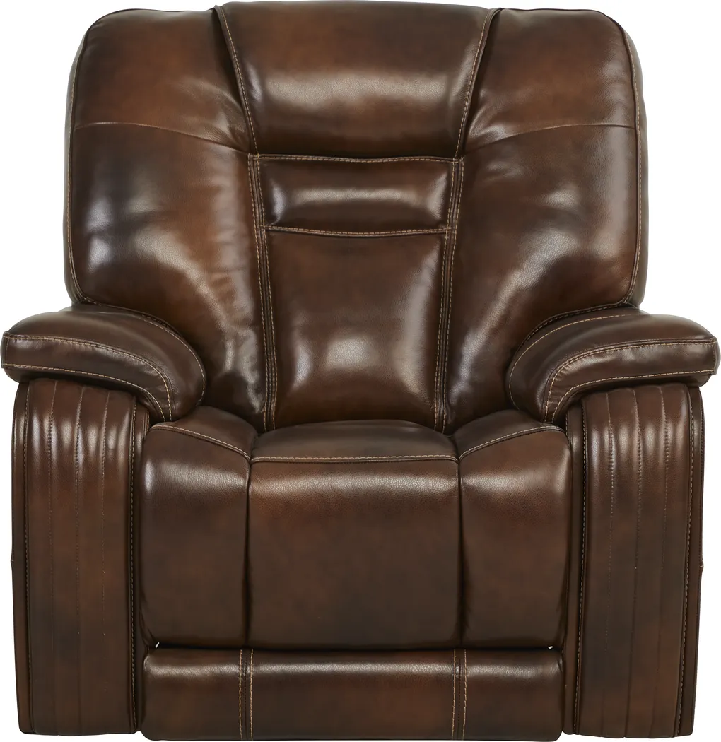 Rio Montana Brown Leather Dual Power Recliner - Thumbnail - Image 3