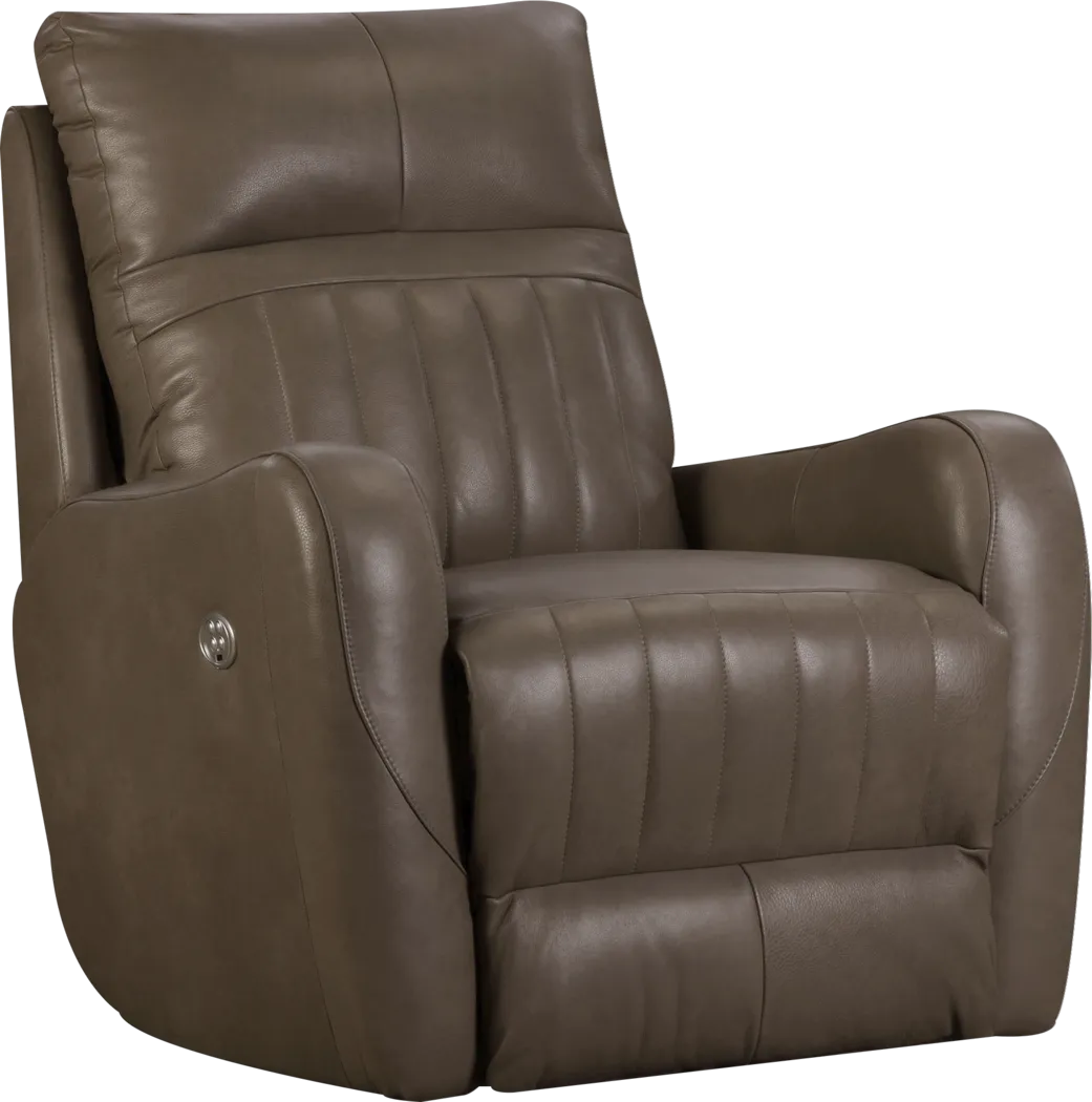 Rioja Taupe Dual Power Leather Recliner - Thumbnail - Image 1