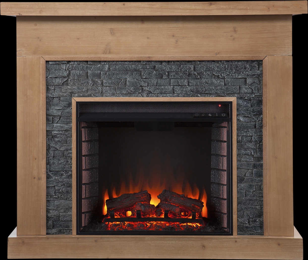 Rische Natural 45 in. Console with Electric Fireplace - Thumbnail - Image 2