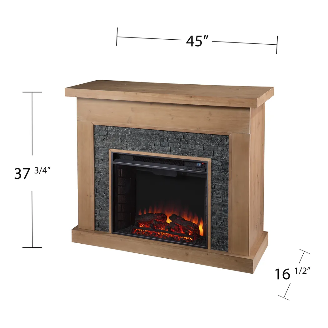 Rische Natural 45 in. Console with Electric Fireplace - Image 9