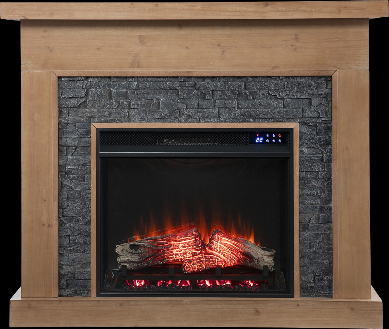 Rische Natural 45 in. Console with Electric Touch Screen Fireplace - Thumbnail - Image 2