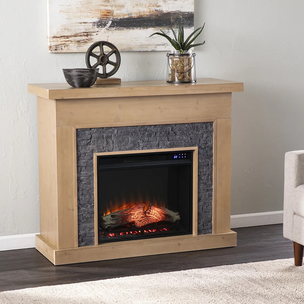 Rische Natural 45 in. Console with Electric Touch Screen Fireplace - Image 6