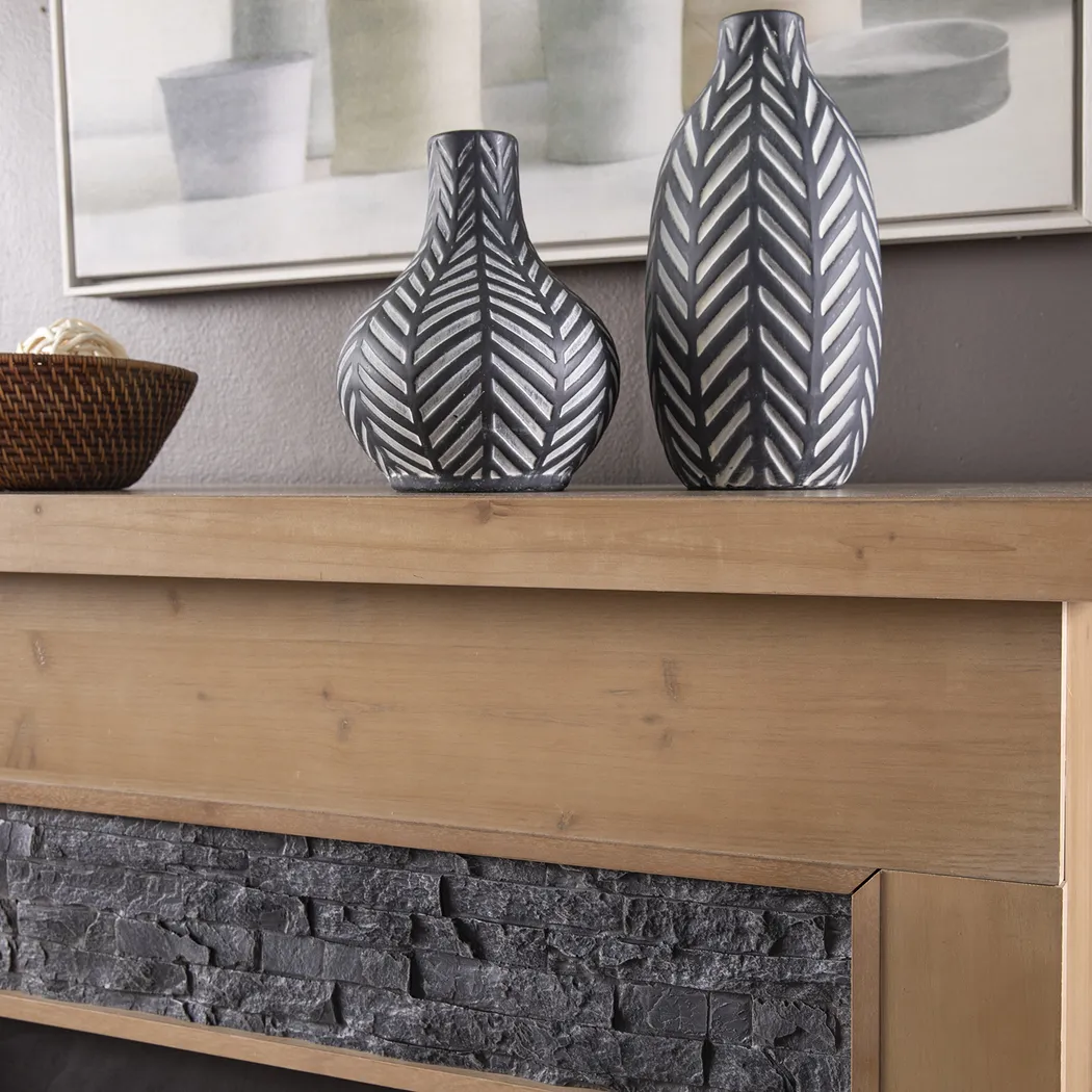 Rische Natural 45 in. Console with Electric Touch Screen Fireplace - Image 7