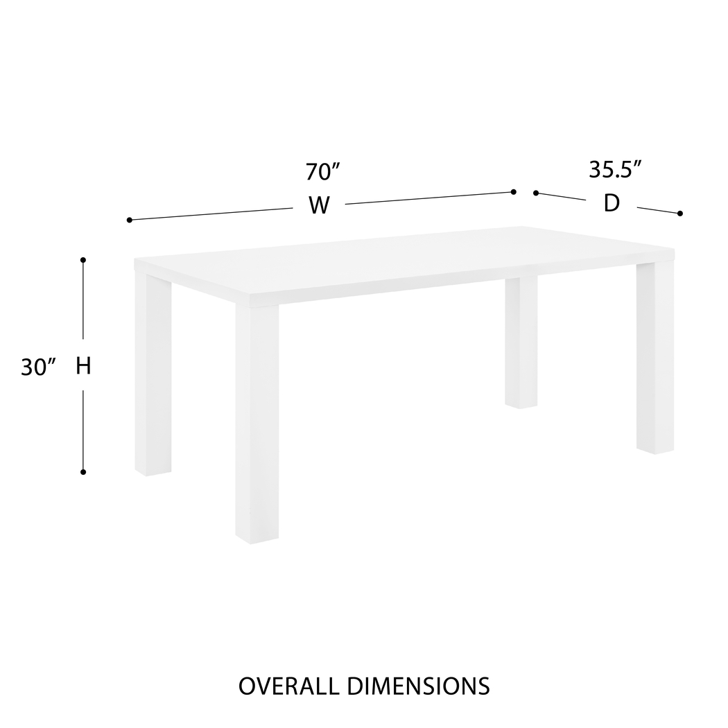 Ritenour White 70 in. Dining Table - Thumbnail - Image 7