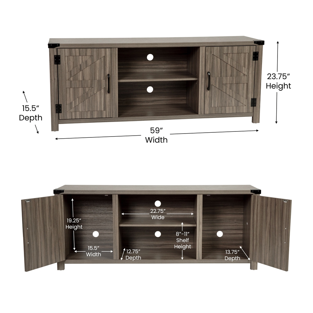 Rithera Gray 59 TV Console - Thumbnail - Image 11
