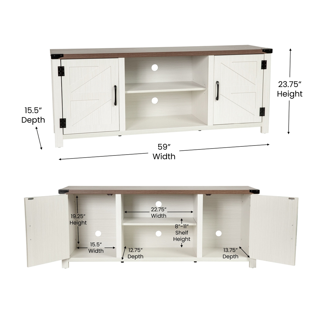 Rithera White 59 TV Console - Thumbnail - Image 11