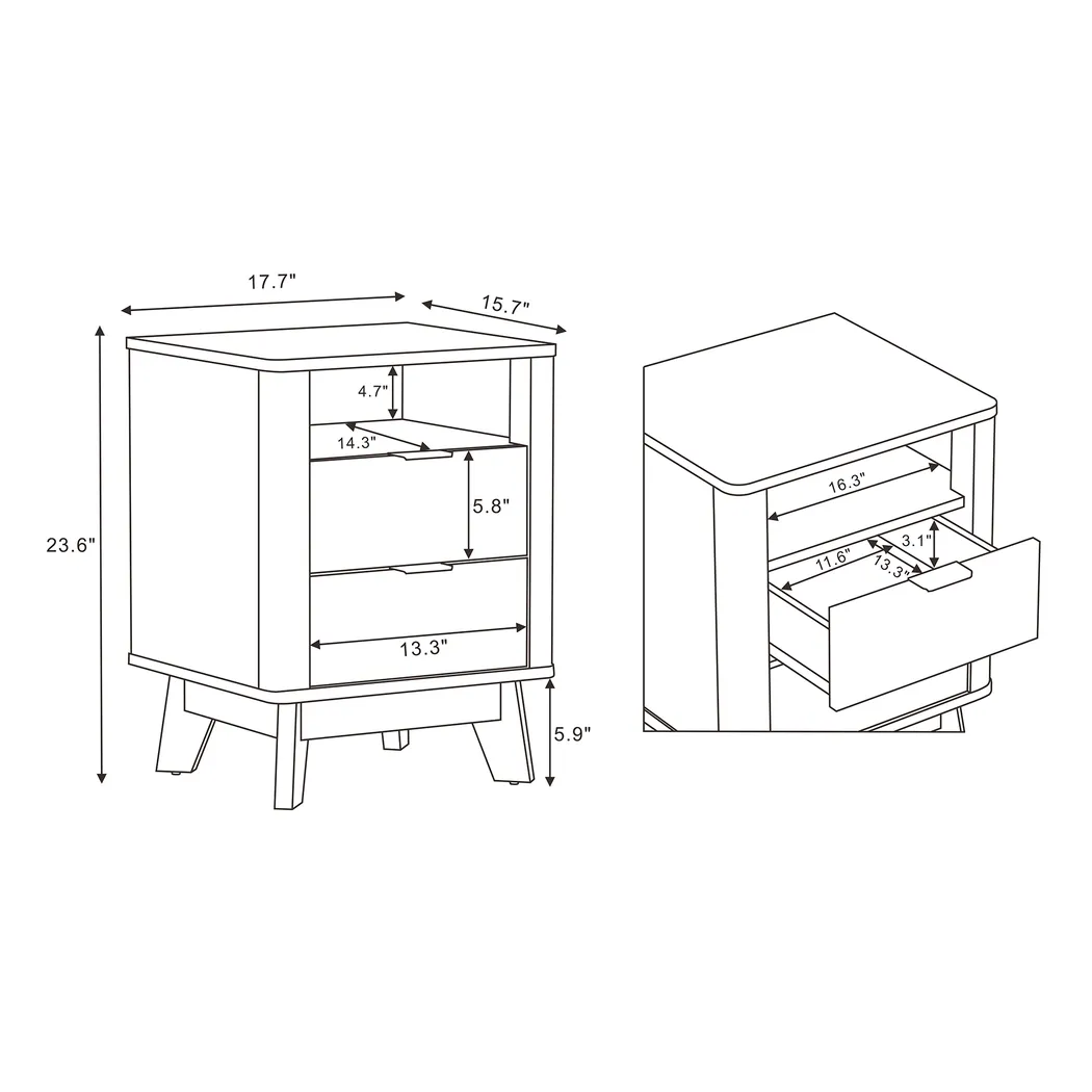 Ritim Whitewash Nightstand - Image 6