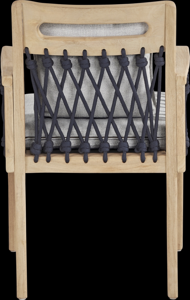 Riva Blonde 5 Pc Round Outdoor Dining Set with Dove Cushions - Thumbnail - Image 5