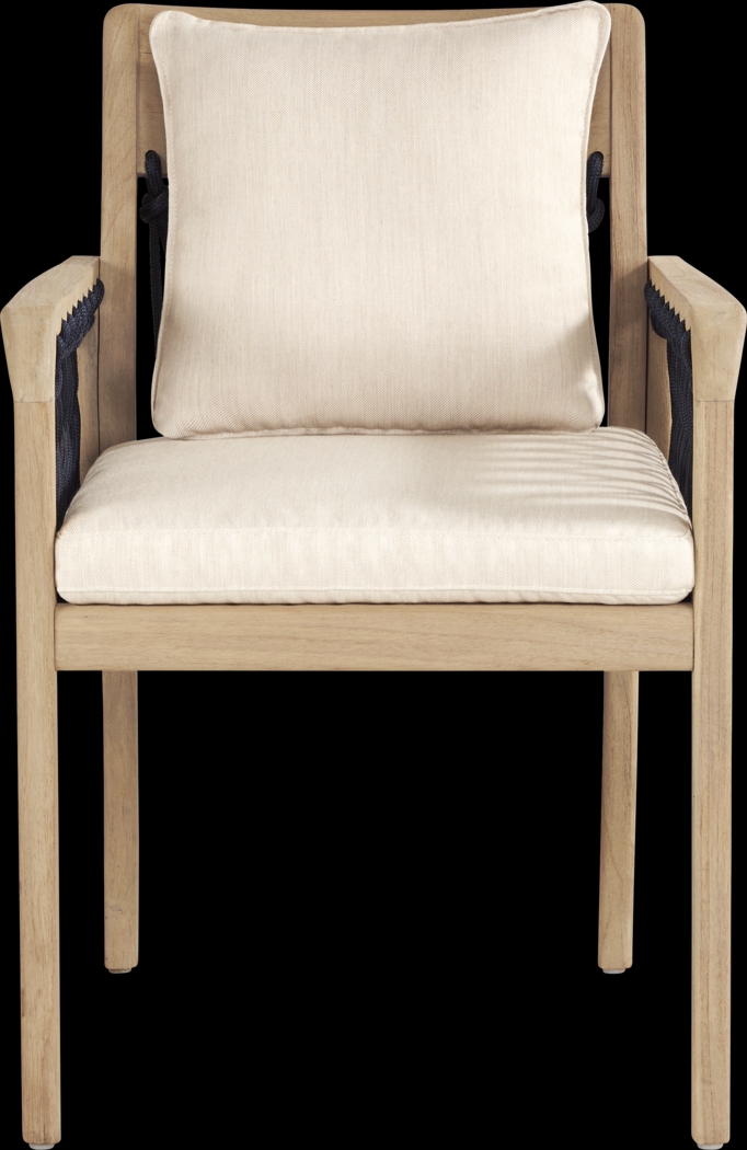 Riva Blonde 5 Pc Oval Outdoor Dining Set with Flax Cushions - Thumbnail - Image 5