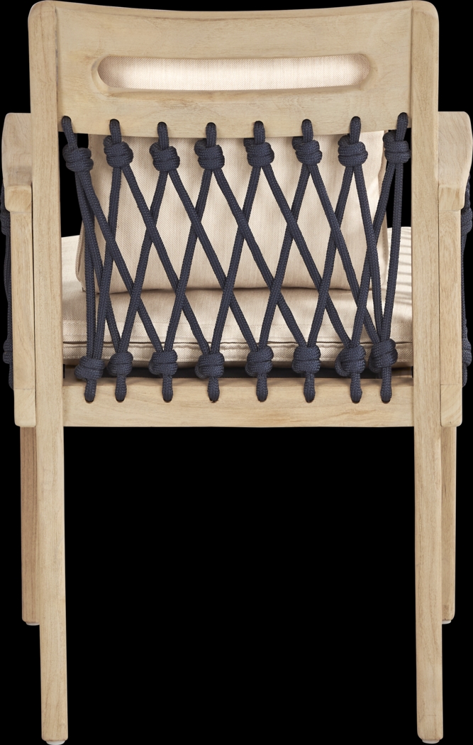 Riva Blonde 5 Pc Oval Outdoor Dining Set with Flax Cushions - Thumbnail - Image 6