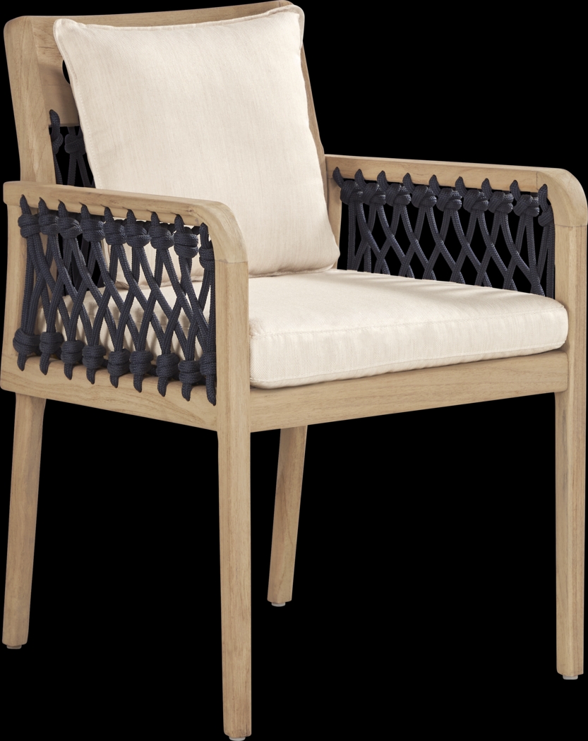 Riva Blonde 5 Pc Oval Outdoor Dining Set with Flax Cushions - Thumbnail - Image 4