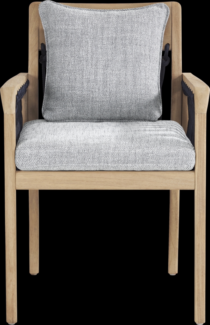 Riva Blonde 7 Pc Oval Outdoor Dining Set with Slate Cushions - Thumbnail - Image 5