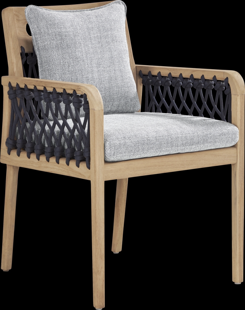 Riva Blonde 7 Pc Oval Outdoor Dining Set with Slate Cushions - Thumbnail - Image 4