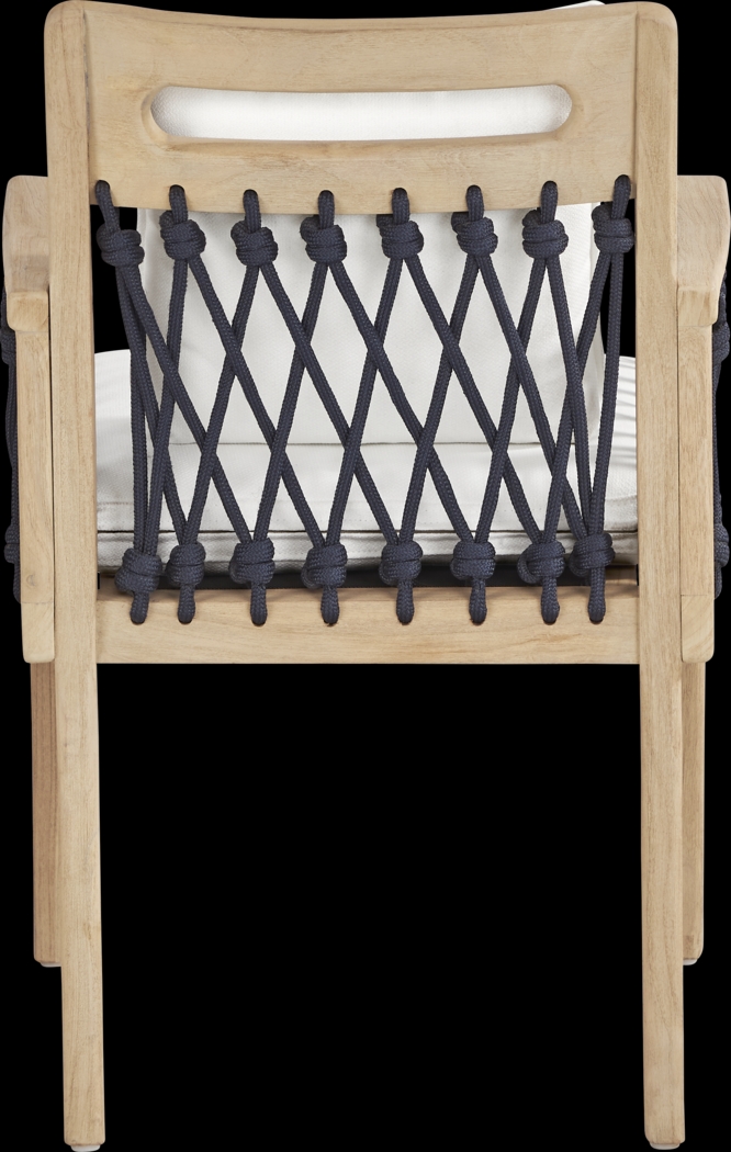 Riva Blonde 7 Pc Large Oval Outdoor Dining Set with White Cushions - Thumbnail - Image 6