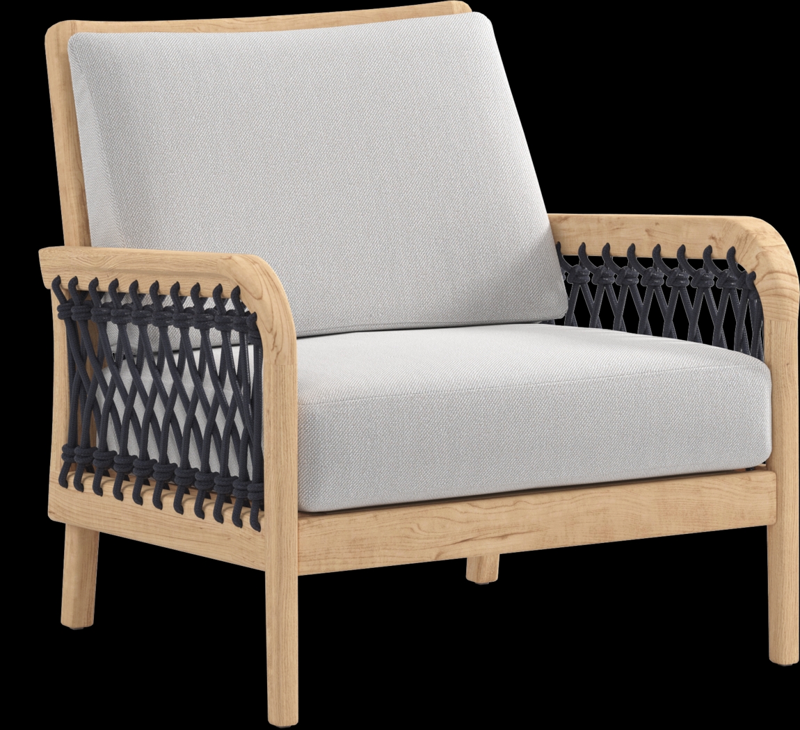 Riva Blonde Outdoor Club Chair with Dove Cushions - Thumbnail - Image 1