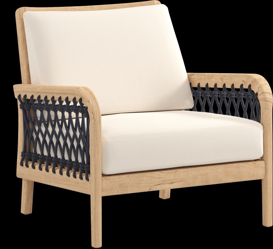 Riva Blonde 5 Pc Outdoor Seating Set with Flax Cushions - Thumbnail - Image 4