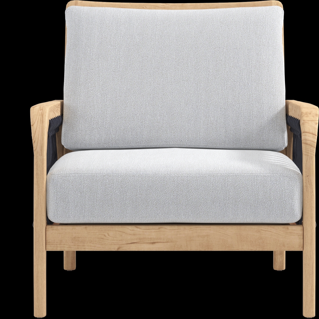 Riva Blonde 5 Pc Outdoor Loveseat Seating Set with Slate Cushions - Thumbnail - Image 5