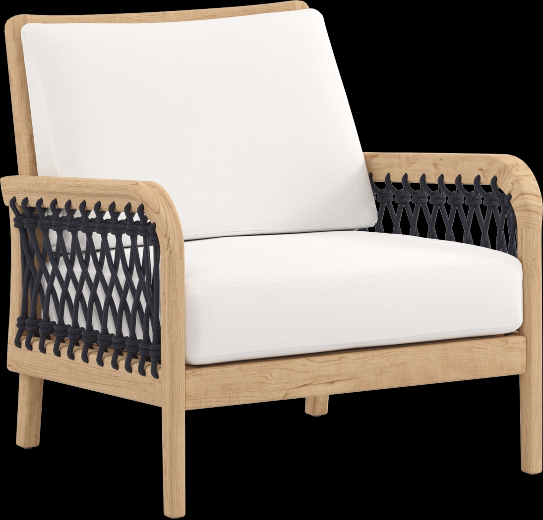 Riva Blonde 5 Pc Outdoor Chat Set with White Cushions - Thumbnail - Image 2