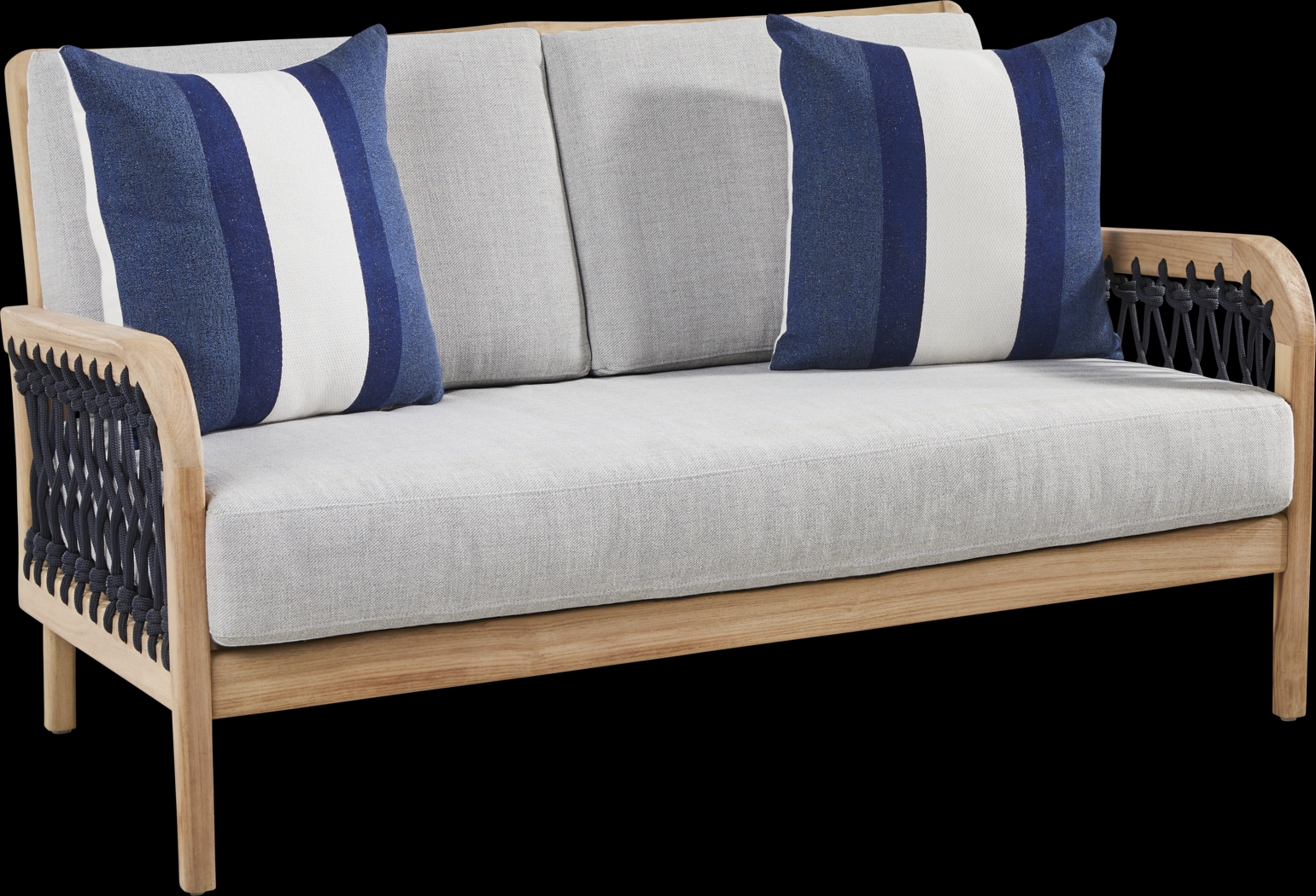 Riva Blonde Outdoor Loveseat with Dove Cushions - Thumbnail - Image 2