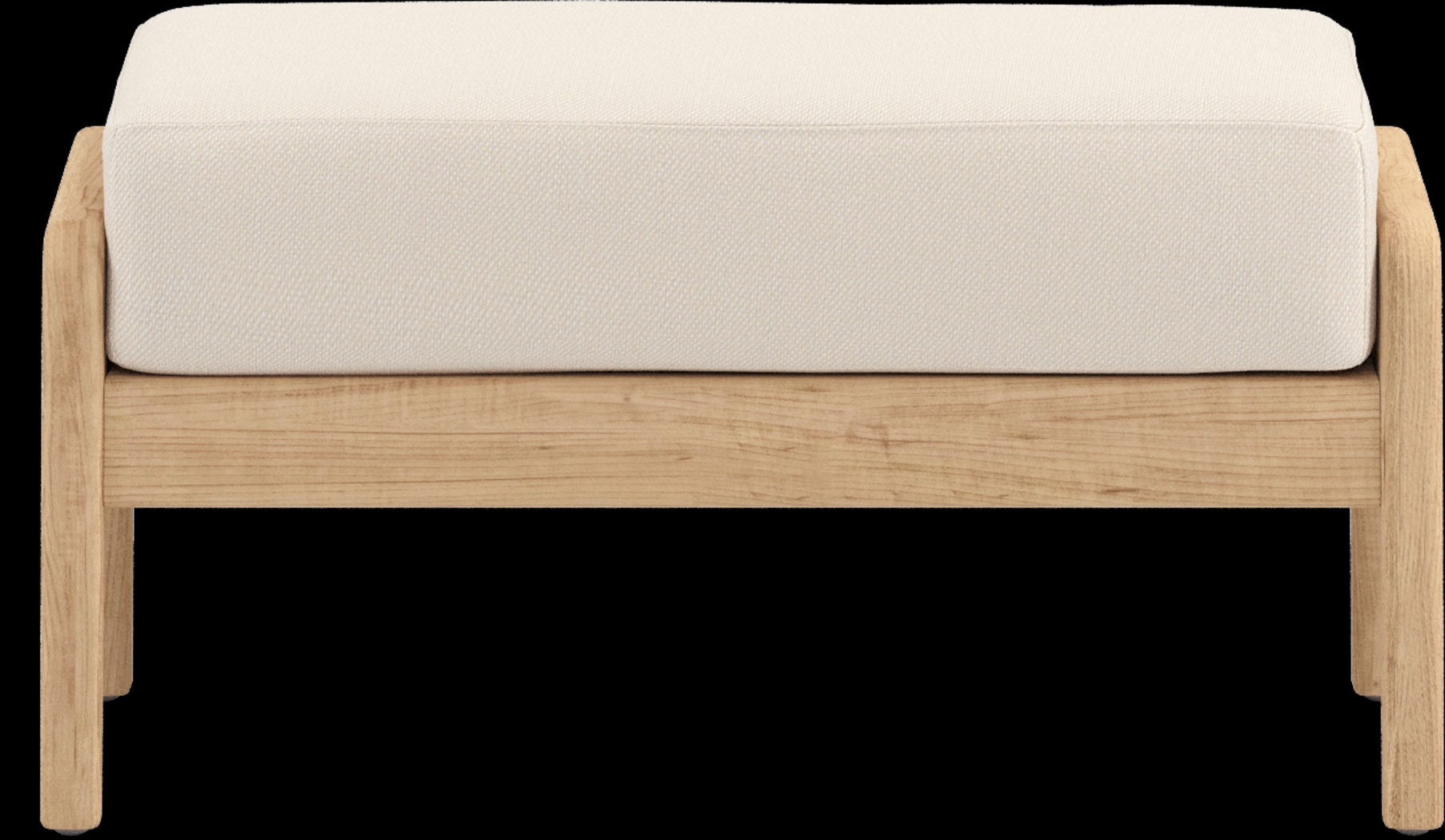 Riva Blonde Outdoor Ottoman with Flax Cushion - Thumbnail - Image 2